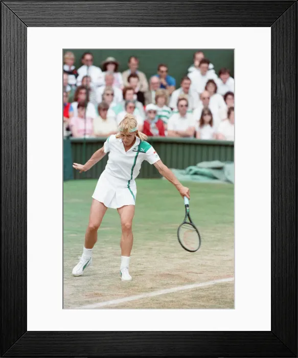 Framed Print : Martina Navratilova during her Ladies Singles Final against Steffi Graf in 1988