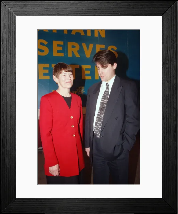Framed Print : Labour councillor Glenda Jackson with her son Dan Hodges. 12th April 1997 Framed Print : Labour councillor Glenda Jackson with her son Dan Hodges. 12th April 1997