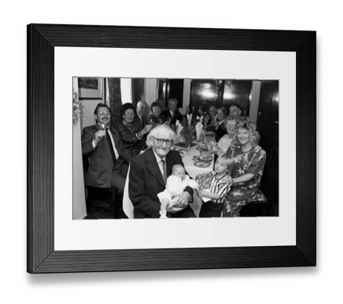 Framed Print : Relatives toast Mr Frederick Braund, of Fixby, at his 100th birthday celebration Framed Print : Relatives toast Mr Frederick Braund, of Fixby, at his 100th birthday celebration
