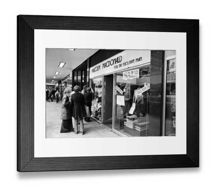 Framed Print : Clothes Shop owned by Malcolm MacDonald, Newcastle United Striker Framed Print : Clothes Shop owned by Malcolm MacDonald, Newcastle United Striker