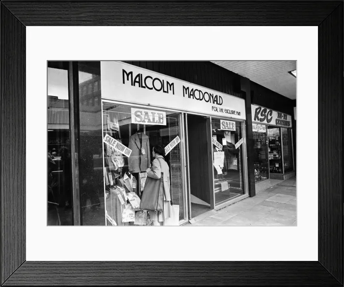 Framed Print : Clothes Shop owned by Malcolm MacDonald, Newcastle United Striker Framed Print : Clothes Shop owned by Malcolm MacDonald, Newcastle United Striker
