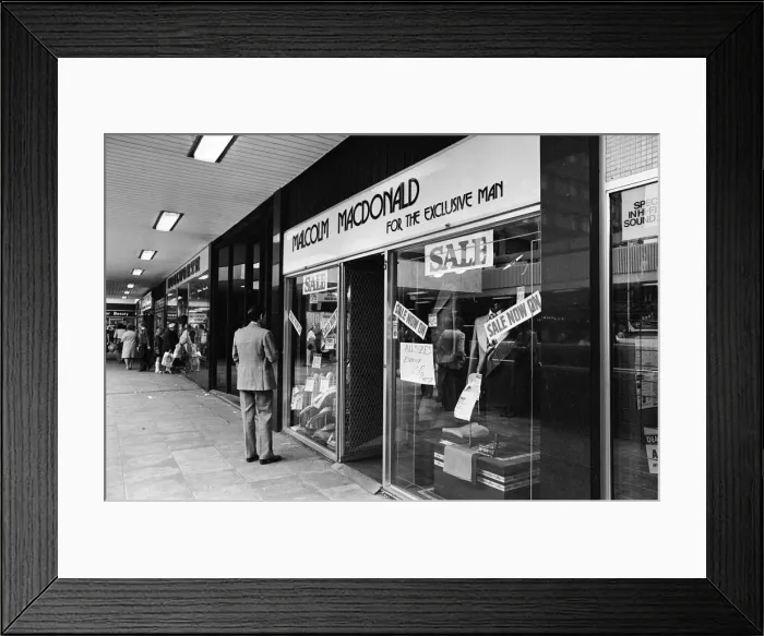 Framed Print : Clothes Shop owned by Malcolm MacDonald, Newcastle United Striker