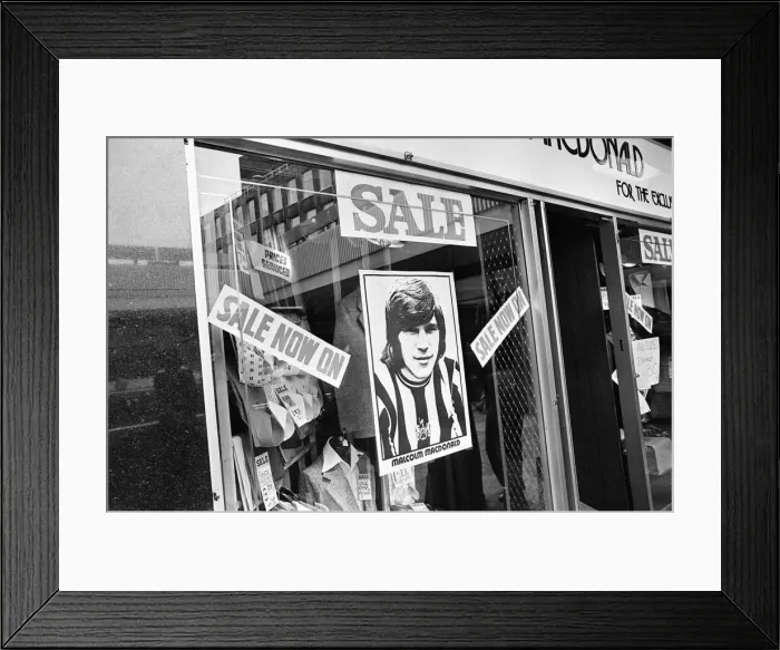 Framed Print : Clothes Shop owned by Malcolm MacDonald, Newcastle United Striker