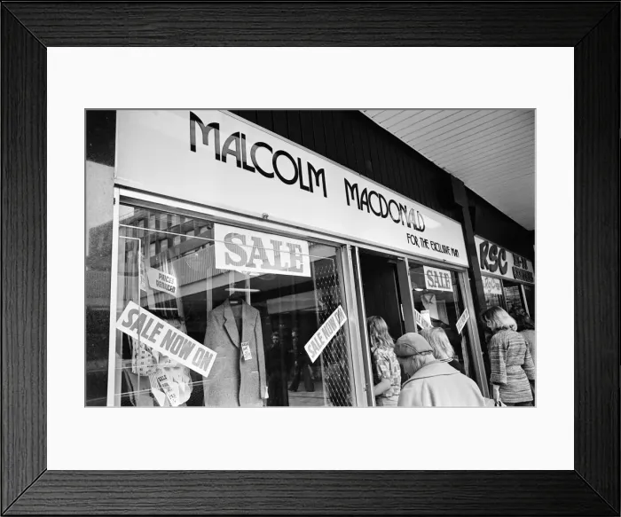 Framed Print : Clothes Shop owned by Malcolm MacDonald, Newcastle United Striker
