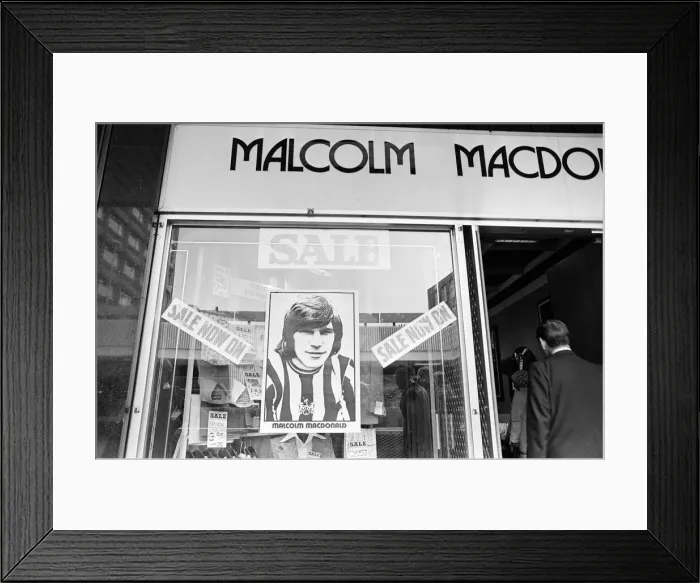 Framed Print : Clothes Shop owned by Malcolm MacDonald, Newcastle United Striker Framed Print : Clothes Shop owned by Malcolm MacDonald, Newcastle United Striker