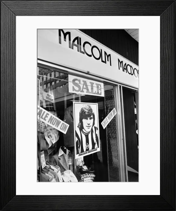 Framed Print : Clothes Shop owned by Malcolm MacDonald, Newcastle United Striker Framed Print : Clothes Shop owned by Malcolm MacDonald, Newcastle United Striker