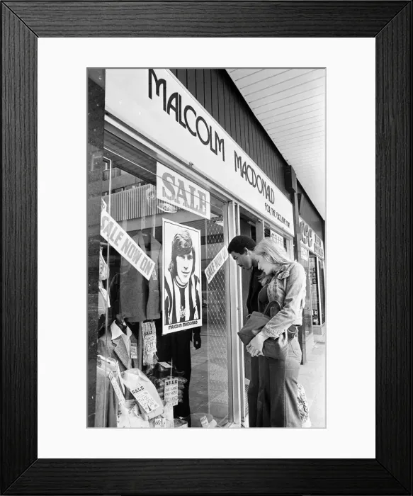 Framed Print : Clothes Shop owned by Malcolm MacDonald, Newcastle United Striker Framed Print : Clothes Shop owned by Malcolm MacDonald, Newcastle United Striker