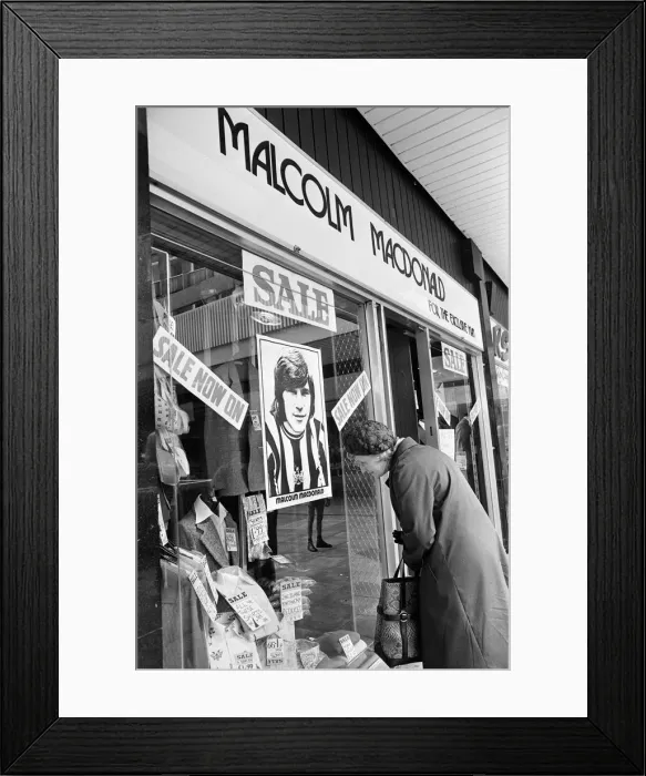 Framed Print : Clothes Shop owned by Malcolm MacDonald, Newcastle United Striker Framed Print : Clothes Shop owned by Malcolm MacDonald, Newcastle United Striker