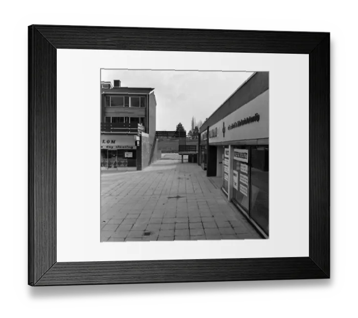 Framed Print : New shopping centre, near Prospect Park, Reading, Berkshire. 14th February 1967 Framed Print : New shopping centre, near Prospect Park, Reading, Berkshire. 14th February 1967