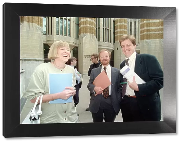 Alistair Campbell (L) September 1991 With Robin Cook and Jill Palmer