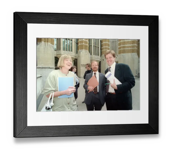 Framed Print : Alistair Campbell (L) September 1991 With Robin Cook and Jill Palmer