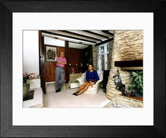 Framed Print : Wayne Dobson Magician with Karen Dobson in cottage living room Dbase Framed Print : Wayne Dobson Magician with Karen Dobson in cottage living room Dbase