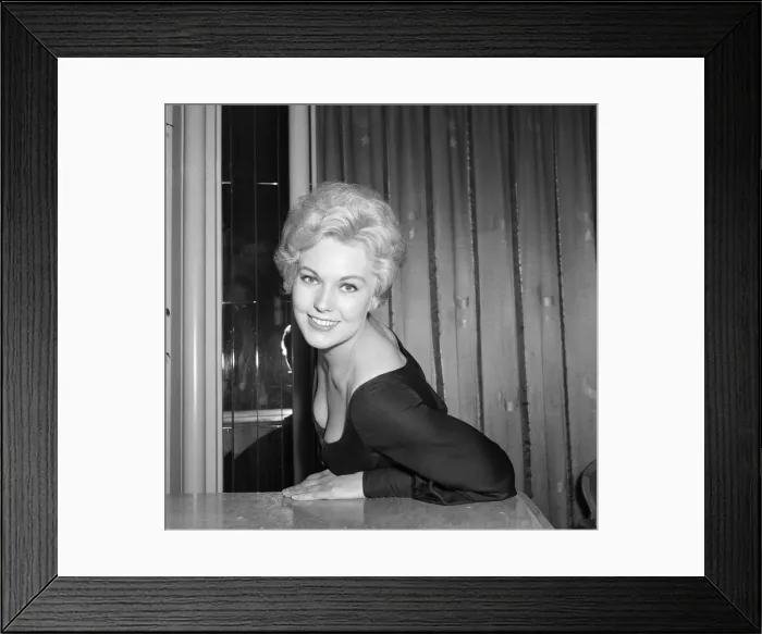 Framed Print : Actress Kim Novak at The Dorchester Hotel. 25th May 1956
