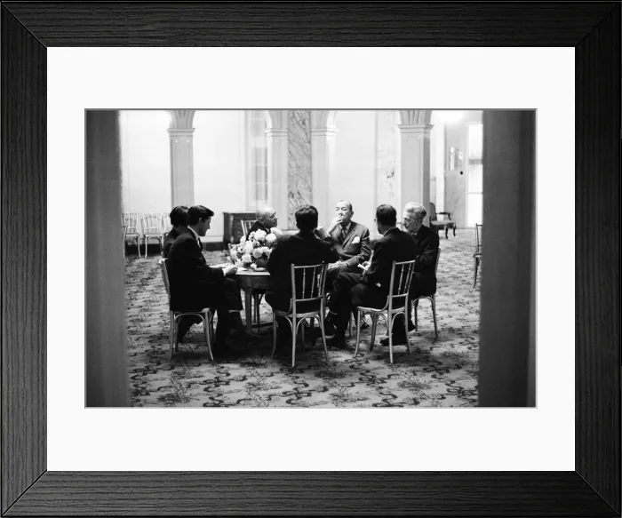 Framed Print : Noel Coward Reception for cast members in Manchester where he celebrates two Framed Print : Noel Coward Reception for cast members in Manchester where he celebrates two
