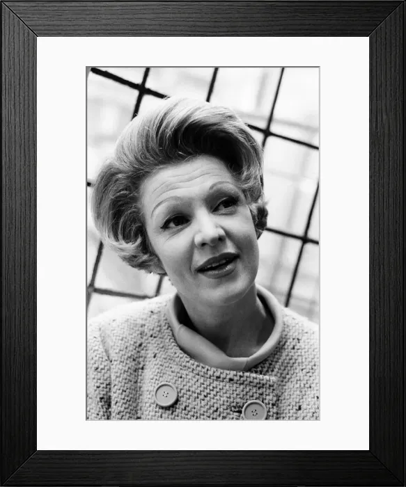 Framed Print : Marti Stevens, actress appearing in play High Spirits attends Noel Coward Reception for