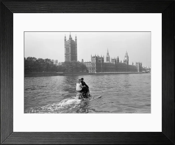 Framed Print : Water scootering... back to the office after lunch? It was skipper