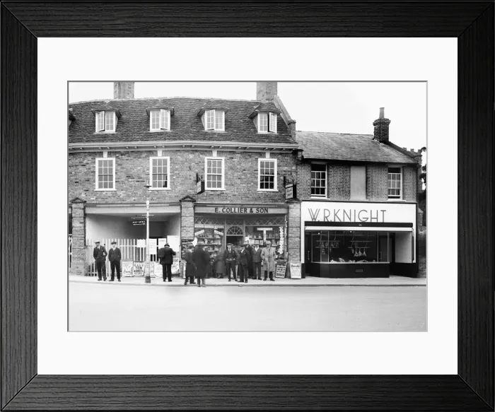 Framed Print : New shops on the corner of High Street Chalfont St Peters Circa 1935 Framed Print : New shops on the corner of High Street Chalfont St Peters Circa 1935