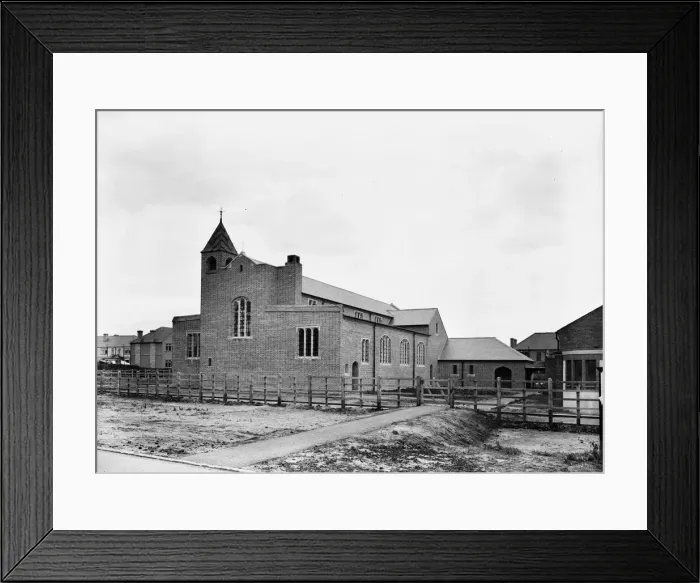 Framed Print : All Saints Church, Long Lane, Hillingdon shortly before it was consecrated by the Bishop Framed Print : All Saints Church, Long Lane, Hillingdon shortly before it was consecrated by the Bishop