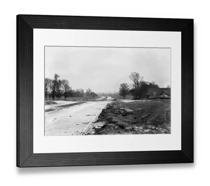 Framed Print : Western Avenue under construction Hillingdon Circa 1934