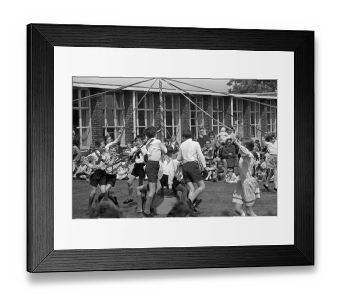 Framed Print : Annual May dance celebrations at Roseworth School, Stockton. May 1971