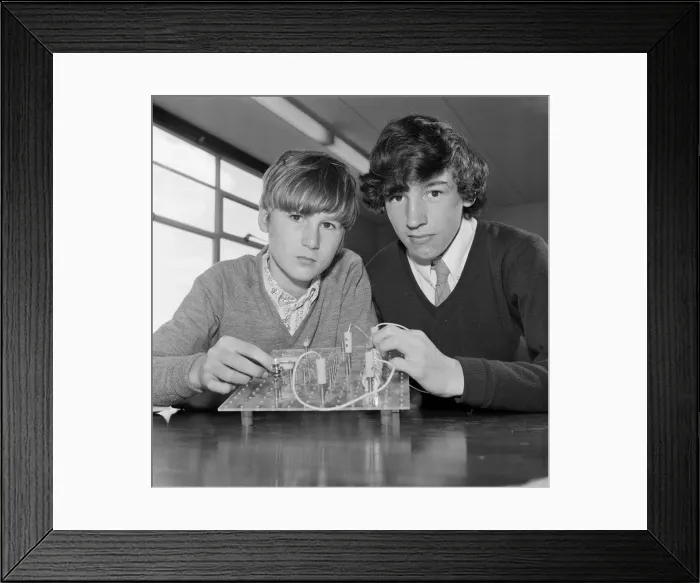 Framed Print : Hustler School science class. 1971