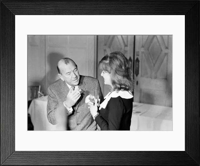 Framed Print : Noel Coward Reception for cast members in Manchester where he celebrates two Framed Print : Noel Coward Reception for cast members in Manchester where he celebrates two