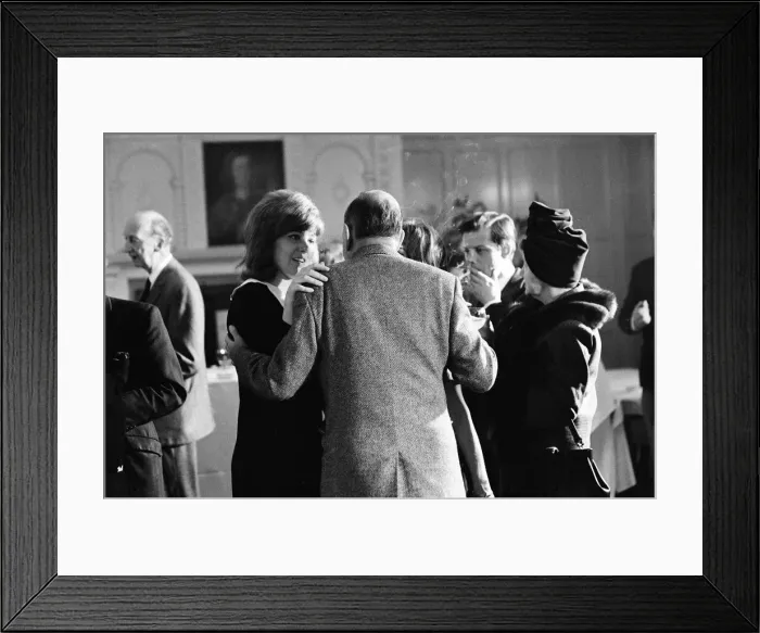 Framed Print : Noel Coward Reception for cast members in Manchester where he celebrates two Framed Print : Noel Coward Reception for cast members in Manchester where he celebrates two