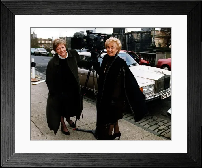 Framed Print : Vera Weisfeld black cape brown suit beside television camera Rolls Royce car Framed Print : Vera Weisfeld black cape brown suit beside television camera Rolls Royce car