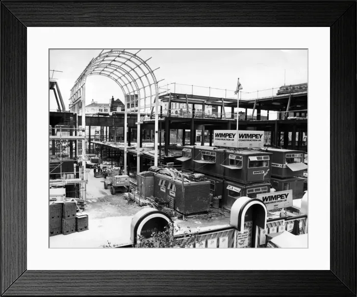 Framed Print : Clayton Square being built. 16th September 1987