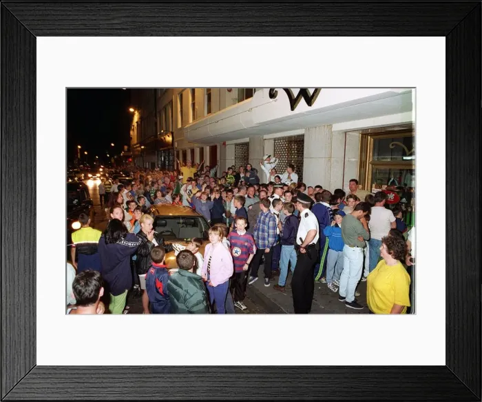 Framed Print : Disturbance outside the Weisfeld store August 1997 Framed Print : Disturbance outside the Weisfeld store August 1997
