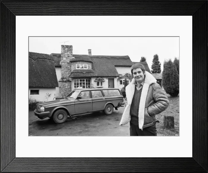 Framed Print : Black Sabbath singer Ozzy Osbourne pictured outside his new house, beside his Volvo car Framed Print : Black Sabbath singer Ozzy Osbourne pictured outside his new house, beside his Volvo car