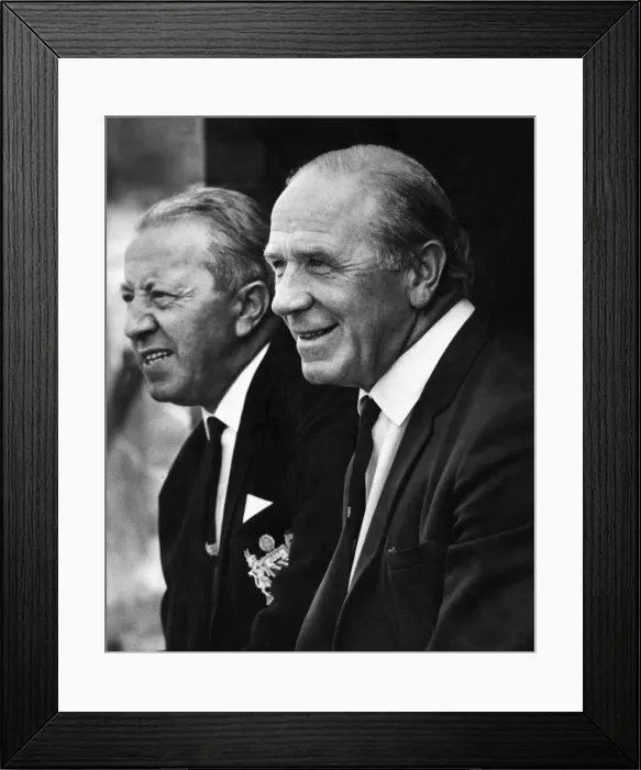 Framed Print : Matt Busby, Manchester United Manager, and assistant Jimmy Murphy, 2nd August 1967