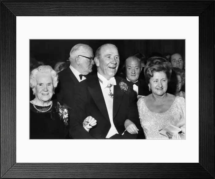 Framed Print : Matt Busby, Manchester United Manager arrives to receive the Freedom of Manchester with Framed Print : Matt Busby, Manchester United Manager arrives to receive the Freedom of Manchester with