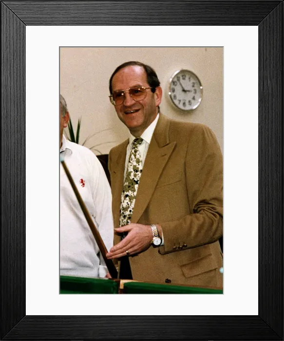 Framed Print : Gerald Weisfeld former boss of What Every Woman Wants shops playing snooker Framed Print : Gerald Weisfeld former boss of What Every Woman Wants shops playing snooker