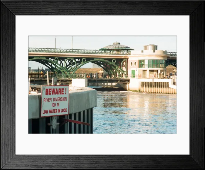 Framed Print : Teesside Barrage is raised, holding back the waters of the Tees. 12th December 1994 Framed Print : Teesside Barrage is raised, holding back the waters of the Tees. 12th December 1994