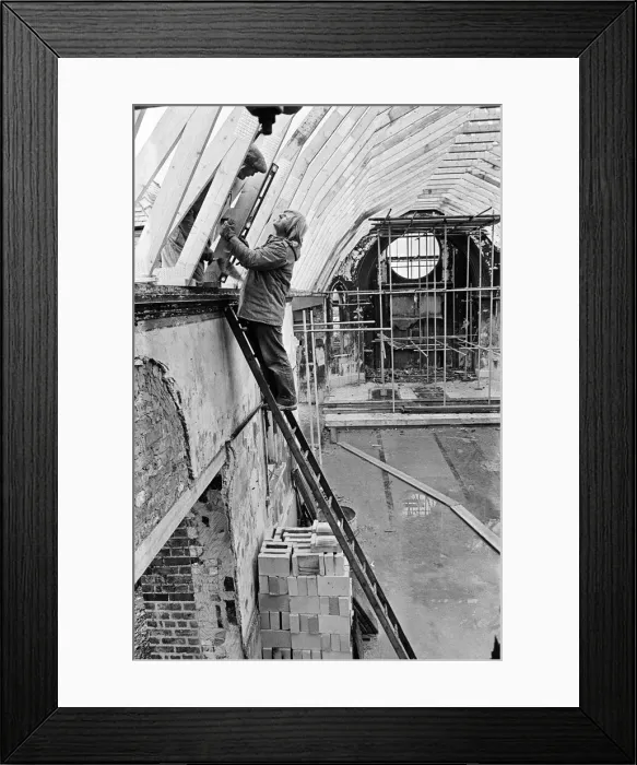 Framed Print : St Josephs RC Church in Stokesley is rebuilt after a fire. 1975 Framed Print : St Josephs RC Church in Stokesley is rebuilt after a fire. 1975