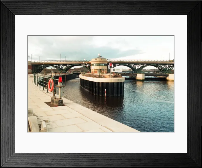 Framed Print : Teesside Barrage is raised, holding back the waters of the Tees. 12th December 1994 Framed Print : Teesside Barrage is raised, holding back the waters of the Tees. 12th December 1994