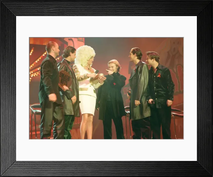 Framed Print : The Smash Hits Poll Winners Party, 1996 hosted by Ant and Dec, and Lily Savage