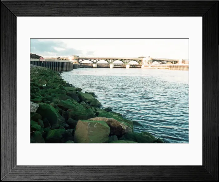 Framed Print : Teesside Barrage is raised, holding back the waters of the Tees Framed Print : Teesside Barrage is raised, holding back the waters of the Tees