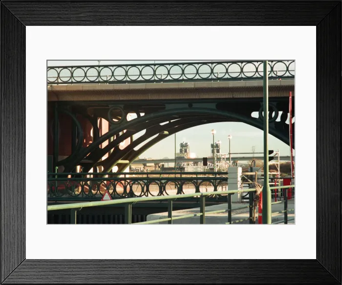 Framed Print : Teesside Barrage is raised, holding back the waters of the Tees Framed Print : Teesside Barrage is raised, holding back the waters of the Tees
