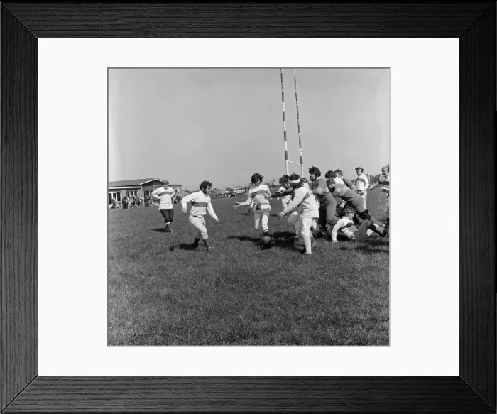 Framed Print : Redcar Rugby 30 a side game. 1971
