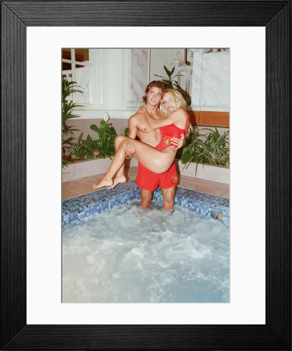Framed Print : Baywatch stars in a photocall, in London, for the TV series now appearing Framed Print : Baywatch stars in a photocall, in London, for the TV series now appearing
