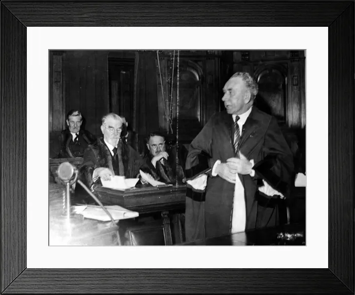Framed Print : Alderman T J Kerrigan, about to remove the aldermanic robe he was wearing Framed Print : Alderman T J Kerrigan, about to remove the aldermanic robe he was wearing