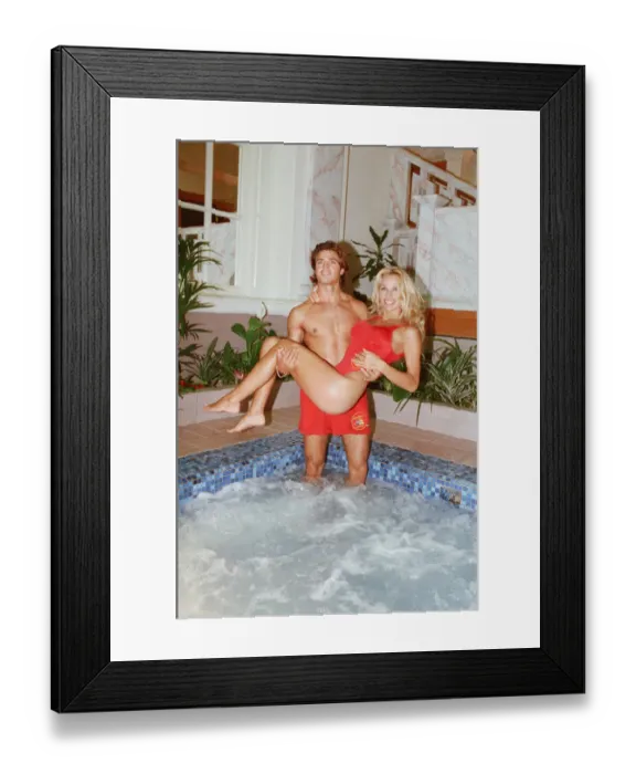 Framed Print : Baywatch stars in a photocall, in London, for the TV series now appearing Framed Print : Baywatch stars in a photocall, in London, for the TV series now appearing