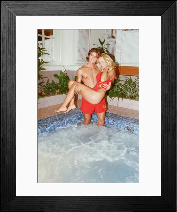 Framed Print : Baywatch stars in a photocall, in London, for the TV series now appearing Framed Print : Baywatch stars in a photocall, in London, for the TV series now appearing