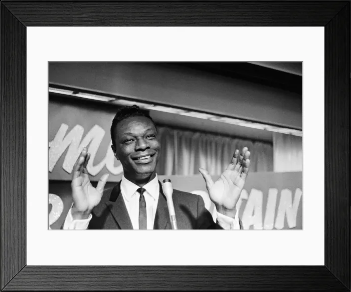 Framed Print : Nat King Cole, American singer, and pianist performing in London Framed Print : Nat King Cole, American singer, and pianist performing in London