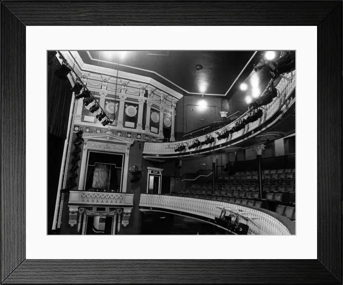 Framed Print : Brightly painted detail picked out in golf in the refurnished Playhouse auditorium Framed Print : Brightly painted detail picked out in golf in the refurnished Playhouse auditorium