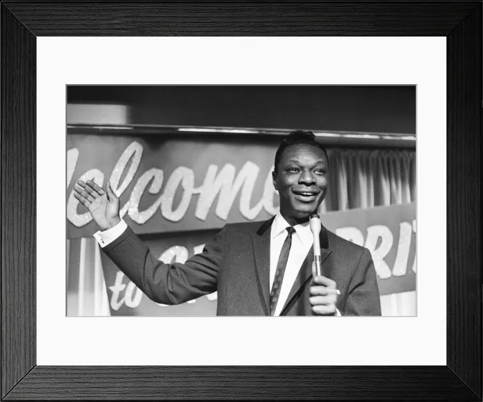 Framed Print : Nat King Cole, American singer, and pianist performing in London Framed Print : Nat King Cole, American singer, and pianist performing in London