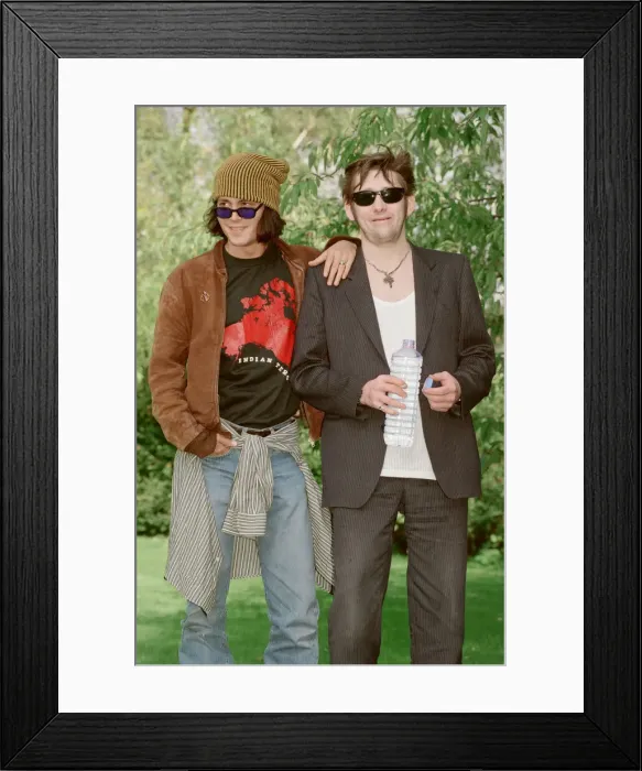 Framed Print : Johnny Depp (left in the hat) and singer Shane MacGowan Framed Print : Johnny Depp (left in the hat) and singer Shane MacGowan