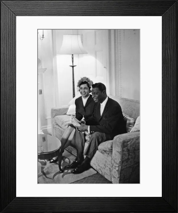 Framed Print : Nat King Cole, American singer, and pianist performing in London